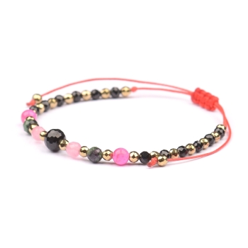 Bransoletka celebrytka TURMALIN + znak zodiaku WODNIK zodiak